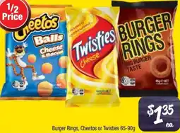 Farmer Jack's Burger Rings, Cheetos or Twisties offer