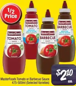 Farmer Jack's MasterFoods Tomato or Barbecue Sauce offer