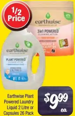 Farmer Jack's Earthwise Plant Powered Laundry Liquid or Capsules offer