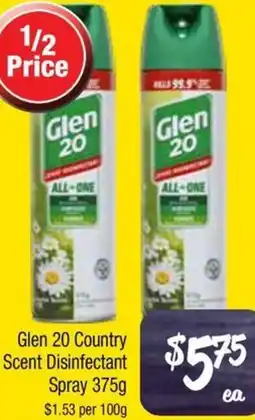 Farmer Jack's Glen 20 Country Scent Disinfectant Spray offer