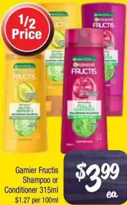 Farmer Jack's Gamier Fructis Shampoo or Conditioner offer