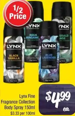 Farmer Jack's Lynx Fine Fragrance Collection Body Spray offer