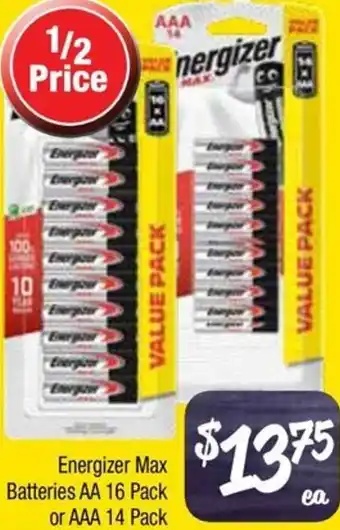 Farmer Jack's Energizer Max Batteries offer
