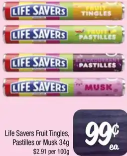 Farmer Jack's Life Savers Fruit Tingles, Pastilles or Musk offer