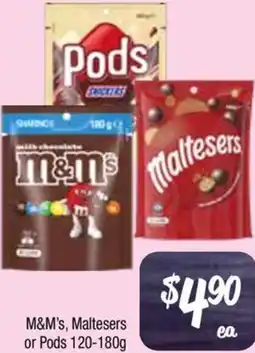 Farmer Jack's M&M's, Maltesers or Pods offer