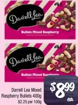 Farmer Jack's Darrell Lea Mixed Raspberry Bullets offer