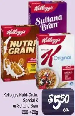 Farmer Jack's Kellogg's Nutri-Grain, Special K or Sultana Bran offer