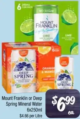 Farmer Jack's Mount Franklin or Deep Spring Mineral Water offer