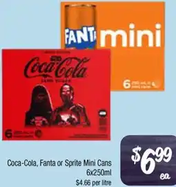Farmer Jack's Coca-Cola, Fanta or Sprite Mini Cans offer