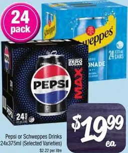 Farmer Jack's Pepsi or Schweppes Drinks offer