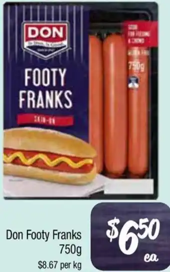 Farmer Jack's Don Footy Franks offer