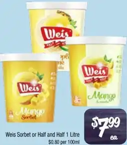 Farmer Jack's Weis Sorbet or Half and Half offer
