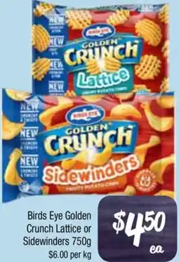 Farmer Jack's Birds Eye Golden Crunch Lattice or Sidewinders offer