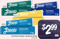 Farmer Jack's Grants Natural Toothpaste offer