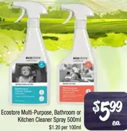 Farmer Jack's Ecostore Multi-Purpose, Bathroom or Kitchen Cleaner Spray offer