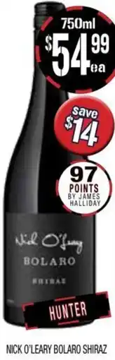 Farmer Jack's Nick o'leary bolaro shiraz offer