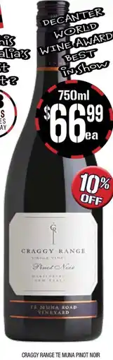 Farmer Jack's Craggy range te muna pinot noir offer
