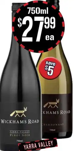 Farmer Jack's Wickhams road pinot noir or chardonnay offer
