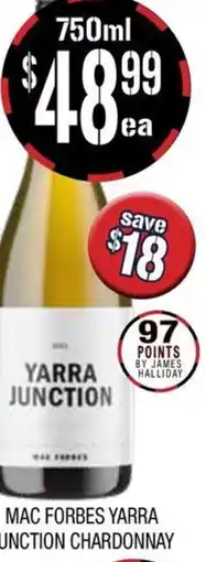 Farmer Jack's Mac forbes yarra junction chardonnay offer