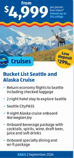 ALDI Bucket List Seattle and Alaska Cruise offer