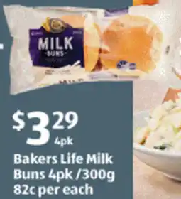 ALDI Bakers Life Milk Buns offer