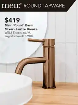 Harvey Norman Meir 'Round' Basin Mixer offer