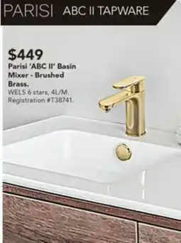 Harvey Norman Parisi 'ABC II' Basin Mixer offer