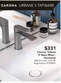Harvey Norman Caroma 'Urbane II' Basin Mixer offer