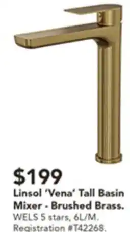 Harvey Norman Linsol 'Vena' Tall Basin Mixer offer
