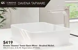 Harvey Norman Greens 'Davena' Tower Basin Mixer offer