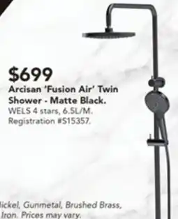 Harvey Norman Arcisan 'Fusion Air' Twin Shower offer