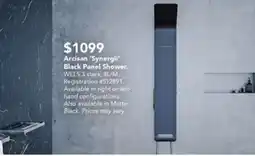 Harvey Norman Arcisan 'Synergii' Black Panel Shower offer