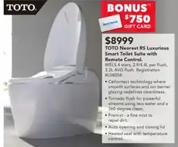 Harvey Norman TOTO Neorest RS Luxurious Smart Toilet Suite with Remote Control. offer