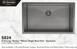 Harvey Norman St George 'Bexley' 750mm Single Bowl Sink offer