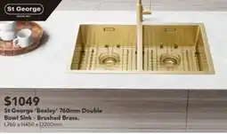 Harvey Norman St George 'Bexley' 760mm Double Bowl Sink offer