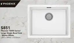 Harvey Norman Phoenix '5000 Series' Large Single Bowl Sink offer