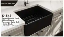 Harvey Norman Turner Hastings 'Novi' 600mm Fireclay Farmhouse Butler Sink offer