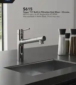 Harvey Norman Taqua 'T-5' Built-In Filtration Sink Mixer offer