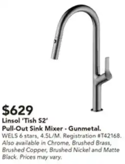 Harvey Norman Linsol 'Tish S2' Pull-Out Sink Mixer offer
