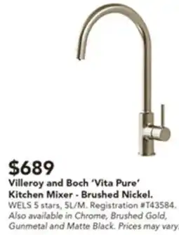 Harvey Norman Villeroy and Boch 'Vita Pure' Kitchen Mixer offer