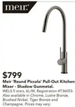Harvey Norman Meir 'Round Piccola' Pull-Out Kitchen Mixer offer
