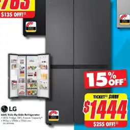 The Good Guys LG 664L Side-By-Side Refrigerator offer