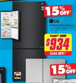The Good Guys LG 420L Bottom Mount Refrigerator offer