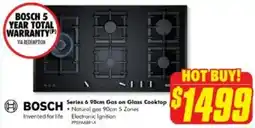 The Good Guys BOSCH Series 6 90cm Gas on Glass Cooktop offer