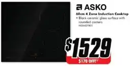 The Good Guys ASKO 60cm 4 Zone Induction Cooktop offer