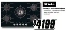 The Good Guys Miele 80cm Gas on Glass Cooktop offer