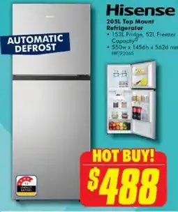 The Good Guys Hisense Top Mount Refrigerator offer