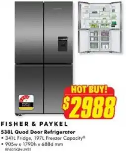 The Good Guys FISHER & PAYKEL Quad Door Refrigerator offer