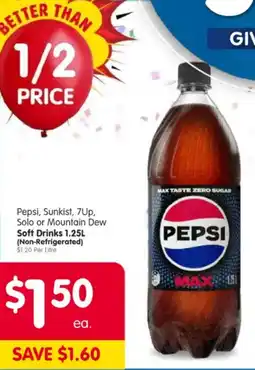 Spar Pepsi, Sunkist, 7Up, Solo or Mountain Dew Soft Drinks offer