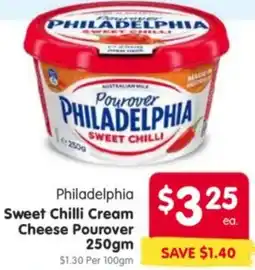 Spar Philadelphia Sweet Chilli Cream Cheese Pourover offer